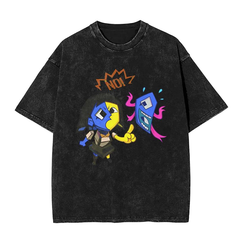 Dream BBQ ENA Men T Shirt Washed Fun Tees Short Sleeve Crew Neck T-Shirts Cotton Plus Size Tops