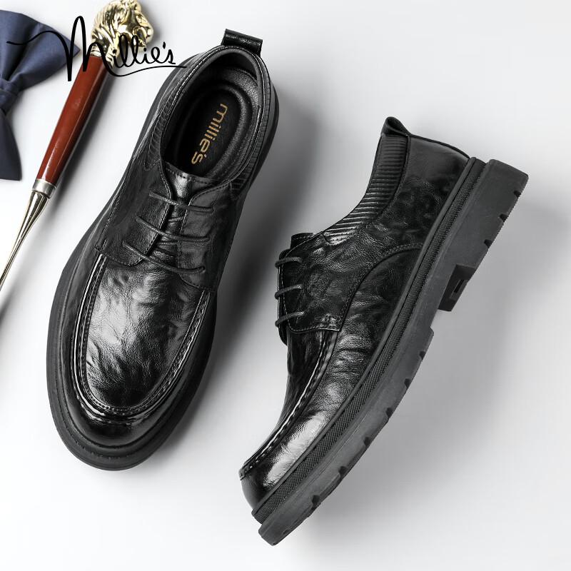 Millies Men s Textured Leather Derby Dress Shoes 43