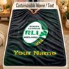 Flannel BlanketIreland Rugby Custom Name Text Personalized Soft Warm Throw Blanket Home Decor Gift