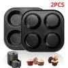 2Pcs 4/6 Cups Muffin Baking Pan Non-Stick Cake Mold Eco-Friendly Mini Cupcake Pan  Pastry Making