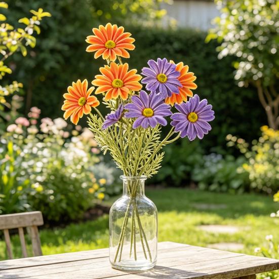 Artificial Flowers Simulation Chrysanthemum Realistic Appearance Faux Flowers Reusable No Maintenance No Fading Artificial Blooms for Living Room