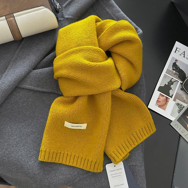 18-color scarf women's winter high-end soft waxy season warm thickened knitted wool couple scarf Korean