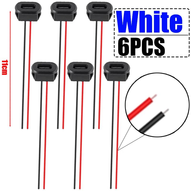 Type-C Female 2-Pin USB Connector Waterproof Female Socket Quick Charge Jack Type-C USB-C Charger Plug Accessories 2/4/6PCS