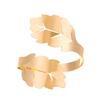 2-teiliges kreatives Metall-Durchbruch-Blatt-Armreif- & Ring-Set für Damen