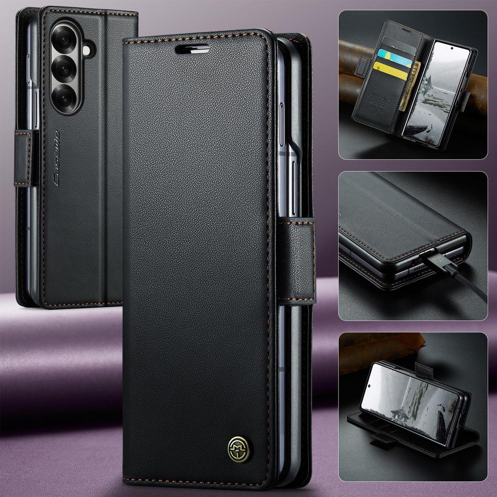 CaseMe For Samsung Galaxy Z Fold 7 Magnetic Flip Leather Wallet Case Skins Cover