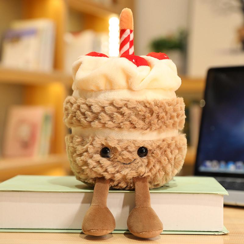 Cartoon Delicious Dessert Plush Doll Fruit Cake Personification Food Ice Cream Doll Dessert Shop Decoration Gift for Girls Boys