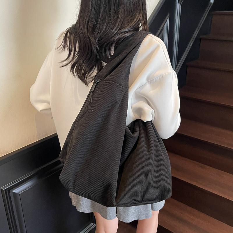 Corduroy Underarm Bag Women Commuter Shoulder Bag Tote Bag