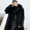 Autumn and Winter New Imitation Fox Fur Phantom Fox Men's Mid-length Coat Suit Collar Loose Men's Warm Jacket