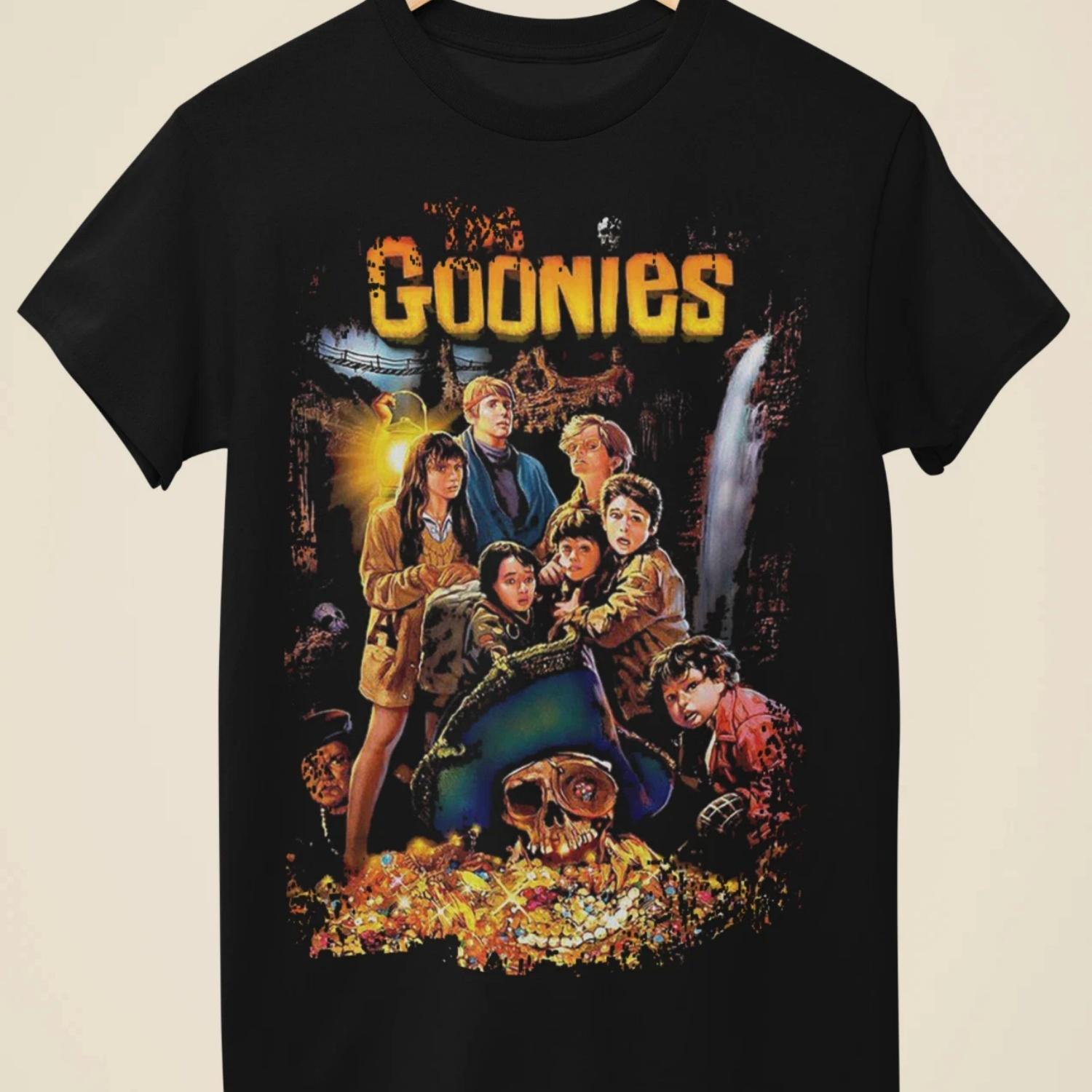 

Мужская футболка The Goonies Movie Летняя Новинка Мужская и Женская Ретро Мода Топ с Коротким Рукавом XXXXXL чёрный