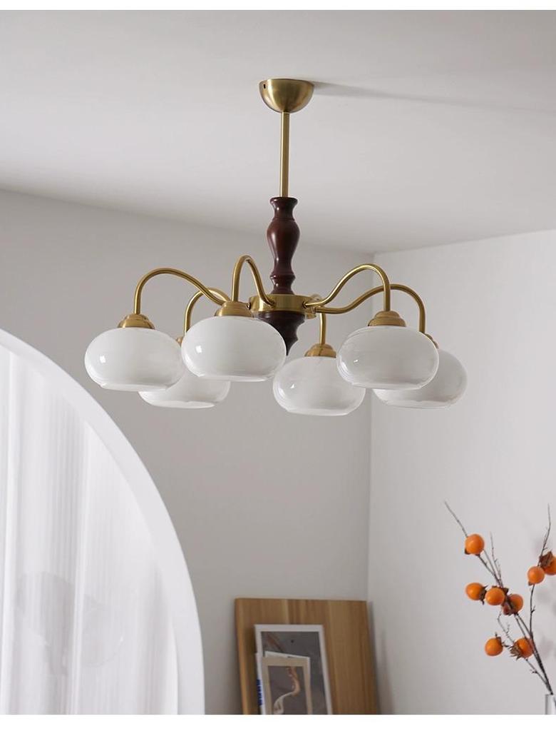 Wabi-Sabi Vintage Solid Wood Chandelier for Dining, Study, and Bedroom