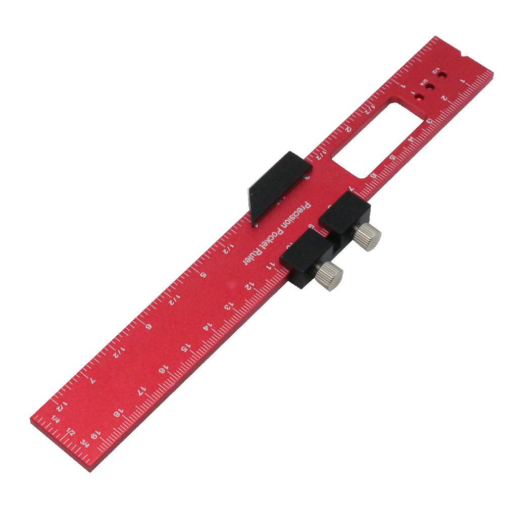 Multifunctional Aluminum Alloy Woodworking Ruler High Precision Surveying and Mapping Scribing Ruler Metric Unit Measuring Tool