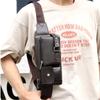 Waterproof Man's Leather Waist Bag Adjustable Belt Strap PU Leather Waist Bag  Outdoor