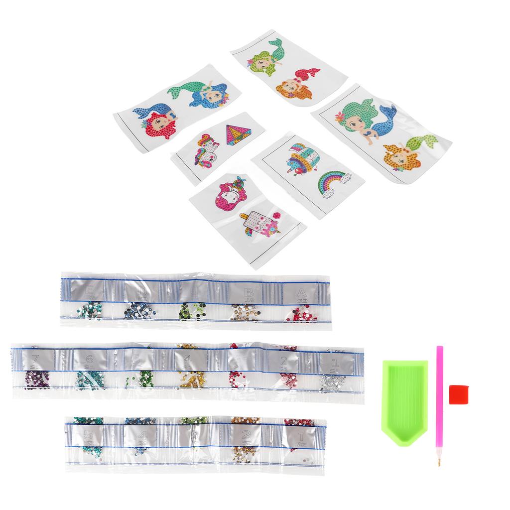 Rhinestone Painting Cartoon Character Sticker Sea Maid Shape Stress Relief Eco Friendly DIY Rhinestone Painting Stickers