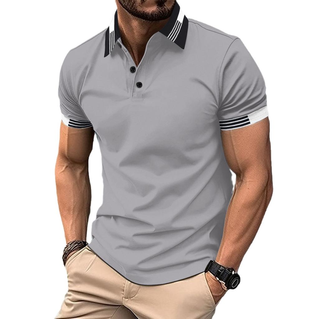 Summer Versatile Polo Shirt Buttons Men's Sports Polo Shirt