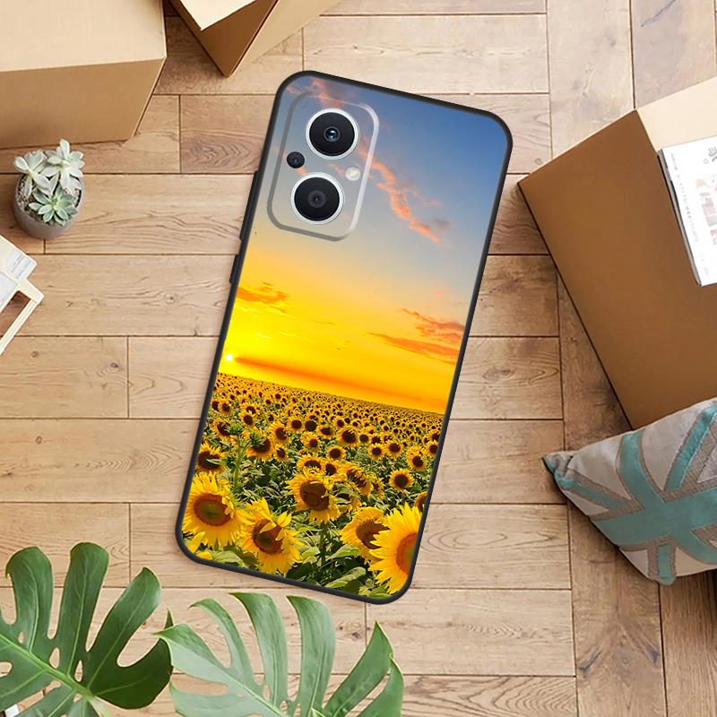 Sunflower Floral Phone Case For OPPO Reno 14 12 11 13 F 10 Pro 8T 7 8 Lite OPPO Find X8 X6 X5 X9 Pro Cover