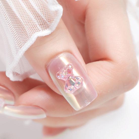 Women Sparkling Bear Pattern Resin Nail Art Sequin Sticker for DIY