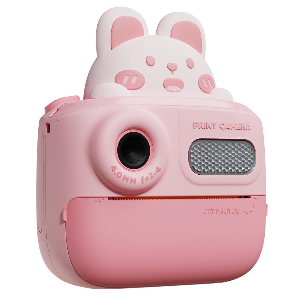 

K64 Cute Dual Lens Kids HD Camera Instant Printing Thermal Photo Printer Pink