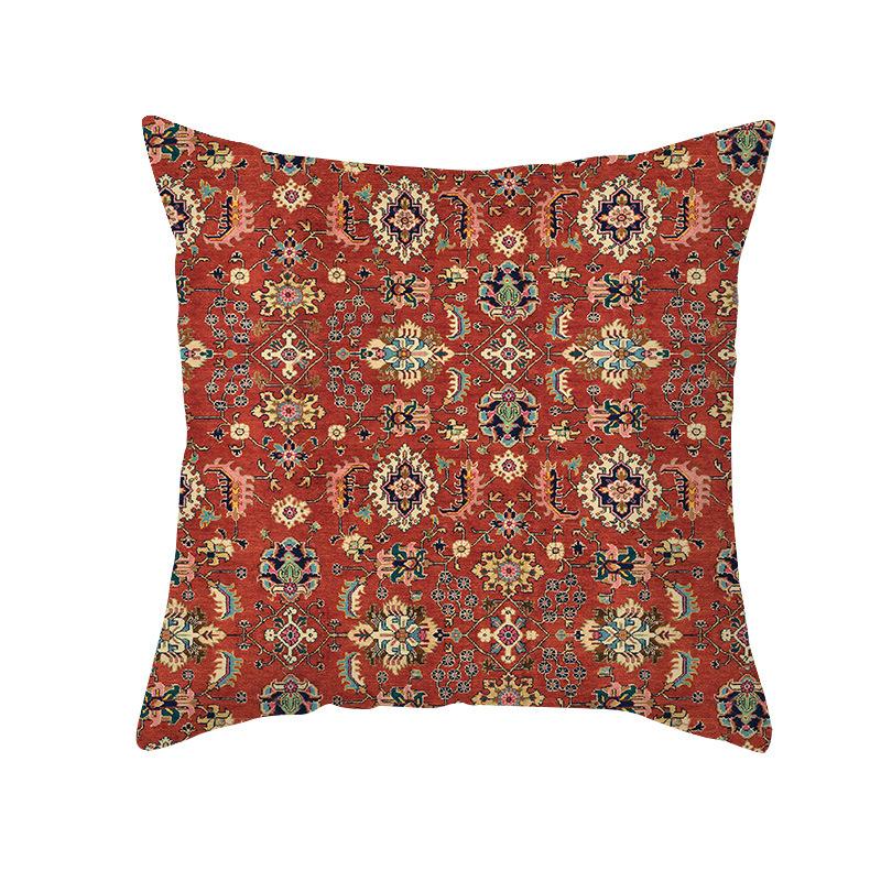National Throw Pillow Cover With Striped Pattern Soft Plush Fabric Suitable For Home Retro-Style Living Room Cushions Cover
