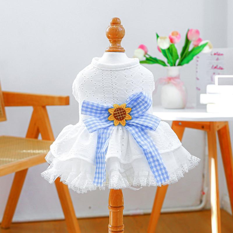 PETCIRCLE Valentines Day Pet Dress Red White Plaid Princess Tulle Skirt Cats Dogs