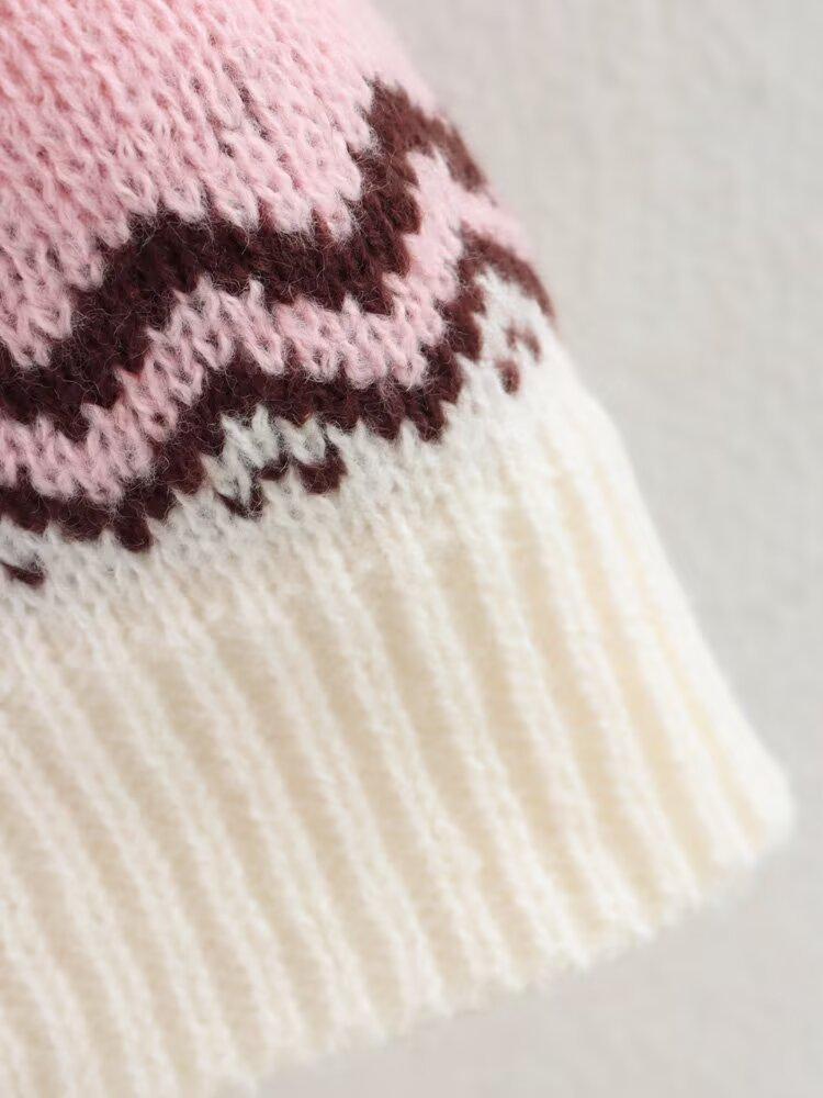 2024 Winter Women's Fashion: European and American Simple Sweet Thick Knit Pullover Sweater