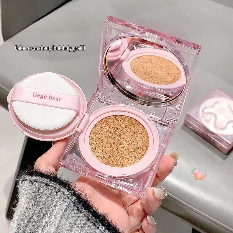 Douyin Live Style Rain Dew Hydrating Brightening Cushion Cream - Lightweight, Refreshing Oil Control for Natural, Sheer Coverage.