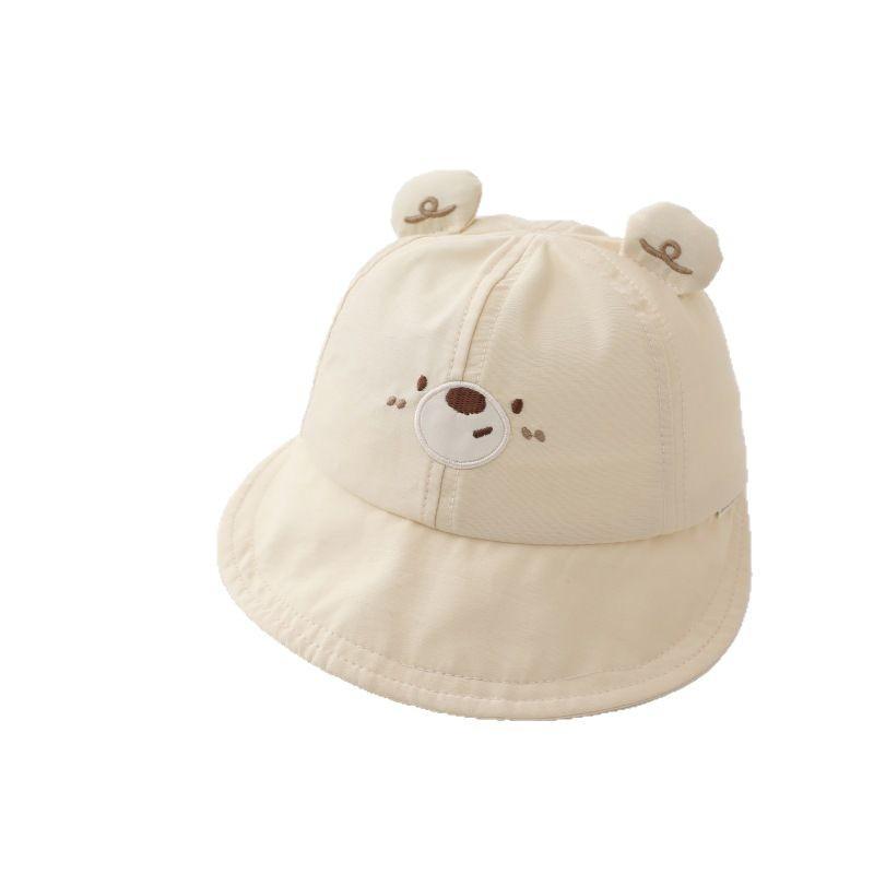 Korean Version of Children's Fisherman Hat  Boy and Girl Cute Ear Bear Pot Hat  Spring and Autumn Children's Sun Protection Hat