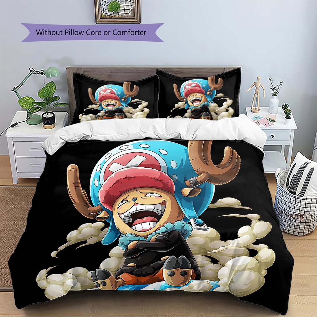 Cartoon Pattern Bedding Quilt Set Quilt Cover Pillowcase Home Decoration Birthday Gift (1 * Duvet Cover + 2 * Pillowcase, Without Core)