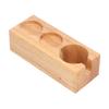 3‑Slots Wooden Coffee Portafilter Holder Tamper Stand Tamping Base for Home Bar Counter Wood Color
