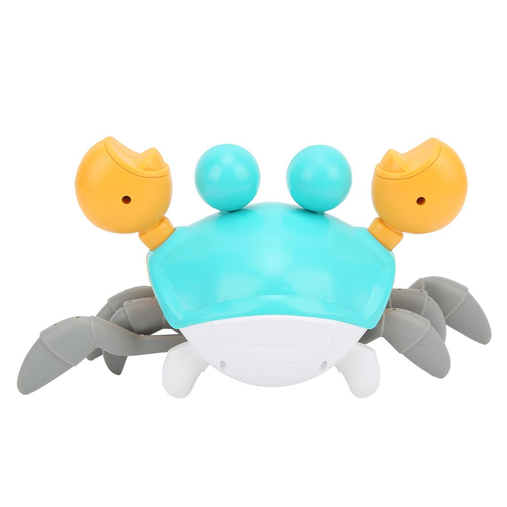Crab Crawling Toy USB Rechargeable Automatically Avoid Obstacles Crawling Crab Baby Toy with Music and LightBlue