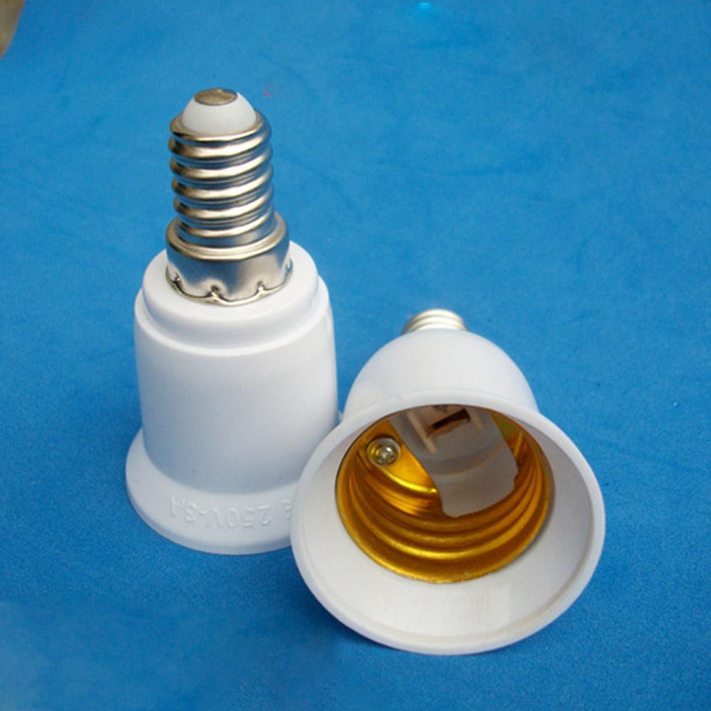 

White E14 to E27 Converter Lamp Holder LED Light Bulb Base E14 to E27
