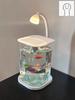 Set of aquarium for cockerels "Ice Blue" - mini-aquarium made of ultra-transparent glass (10 15cm + LED-backlight + crystals)