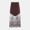 Gonna Midi Patchwork di Pizzo Stile Europeo da Donna Autunno 2025
