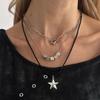 Fashion Metal Star Pendant Necklace For Women Punk Hip Hop Silver Color Multi Layered Pentagram Tassel Necklace Y2K Jewelry Gift