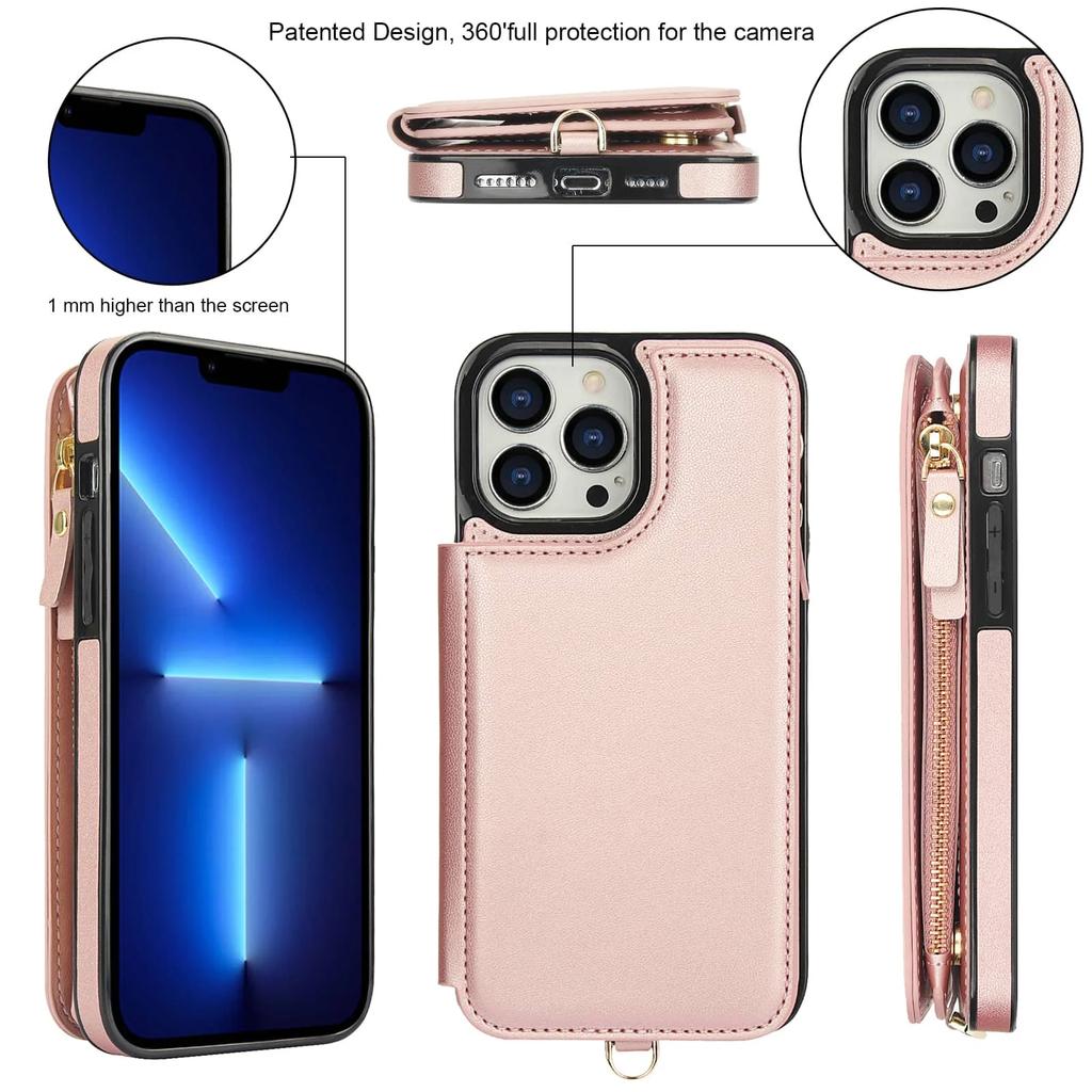 Wallet Case for iPhone 14/13/12/11 Pro Max 14 Plus/13/12 Mini/7/8/SE 2025 with Card Slot Holder, Magnetic Flip Folio Purse Case
