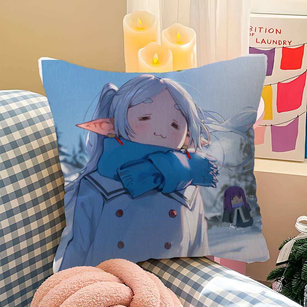 Cute Sousou No Frieren Pillow Cover Sofa Cushion Cover Home Room Decoration Children Gift