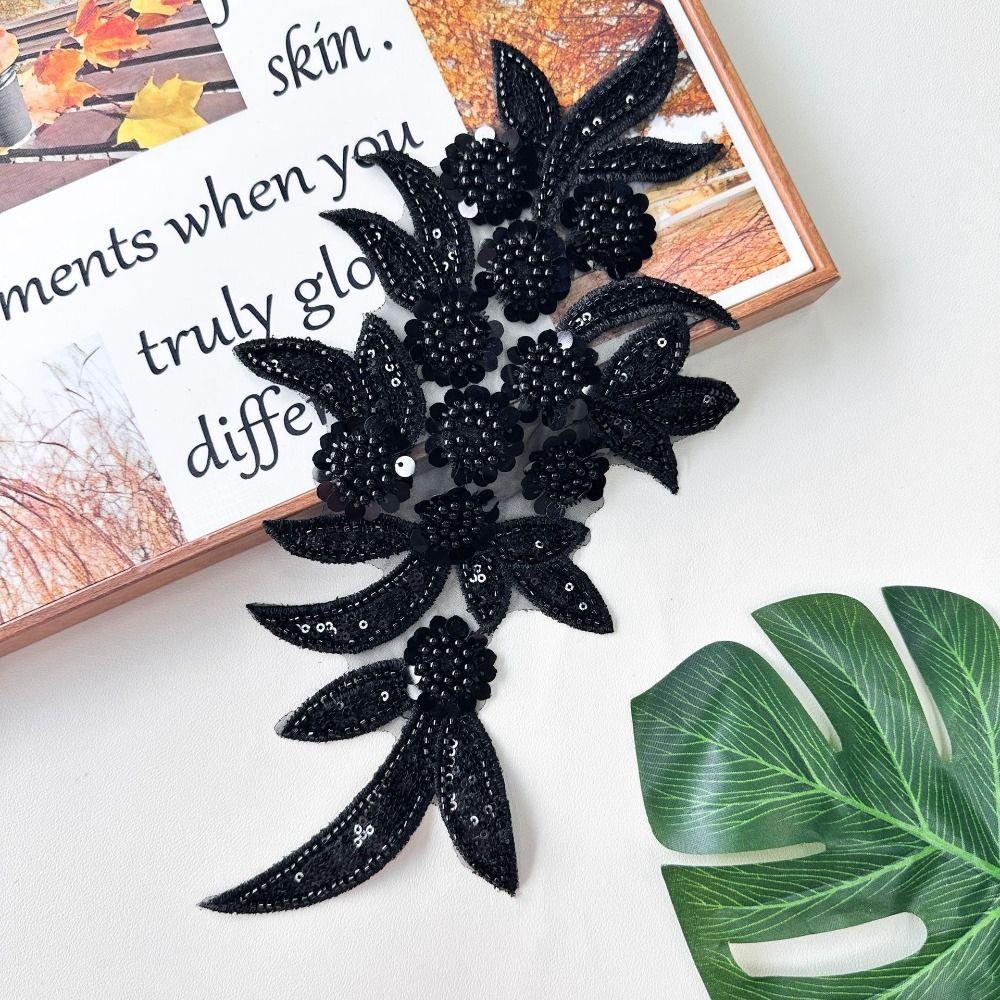 Funkelnde Perlen-Applikation Netz-Pailletten-Applikation DIY Dekorative Aufnäher DIY Handgemachte Accessoires
