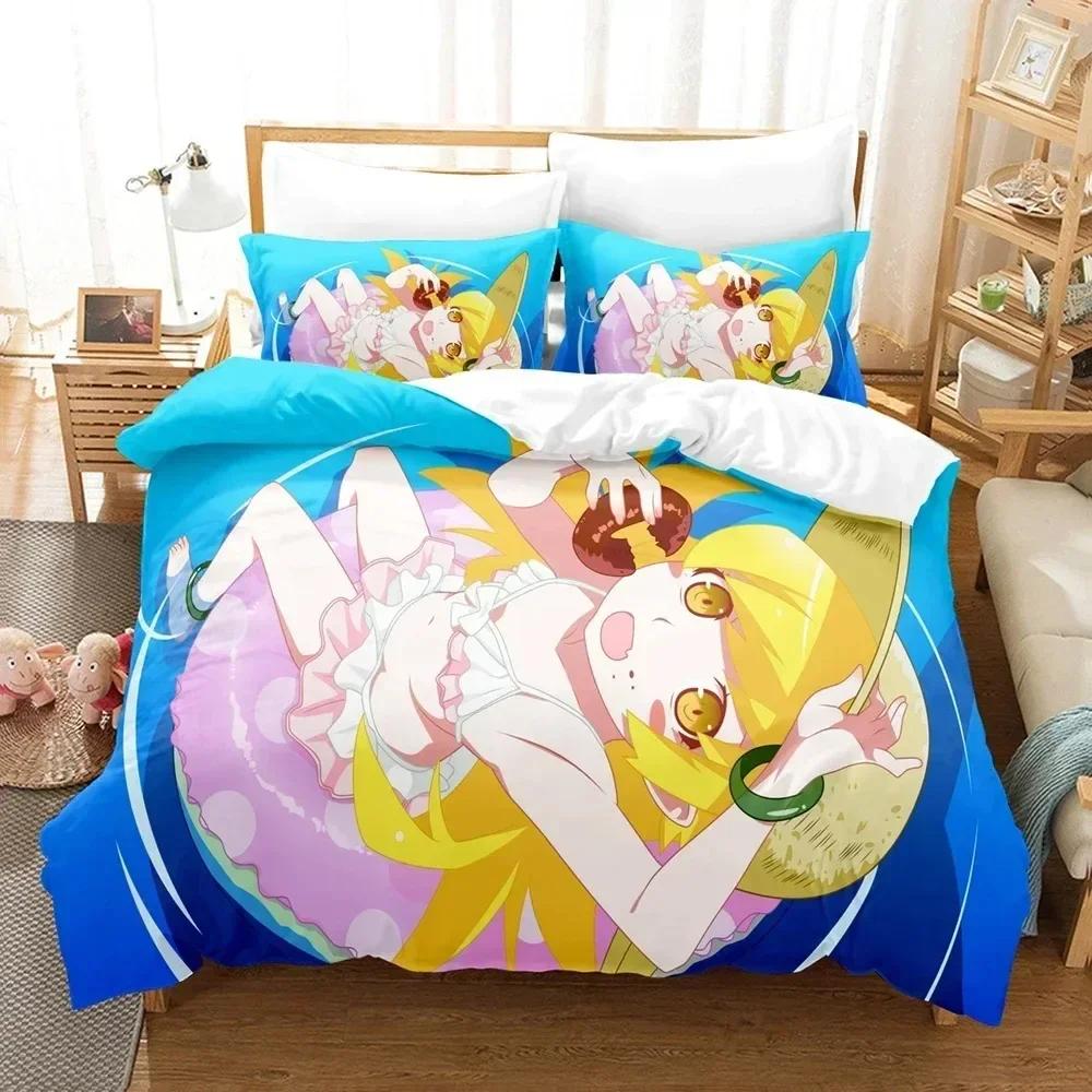 Comforter 3D Print Monogatari Series Araragi Koyomi Bedding Set Printed With Soft Queen King Size Bedclothes Home