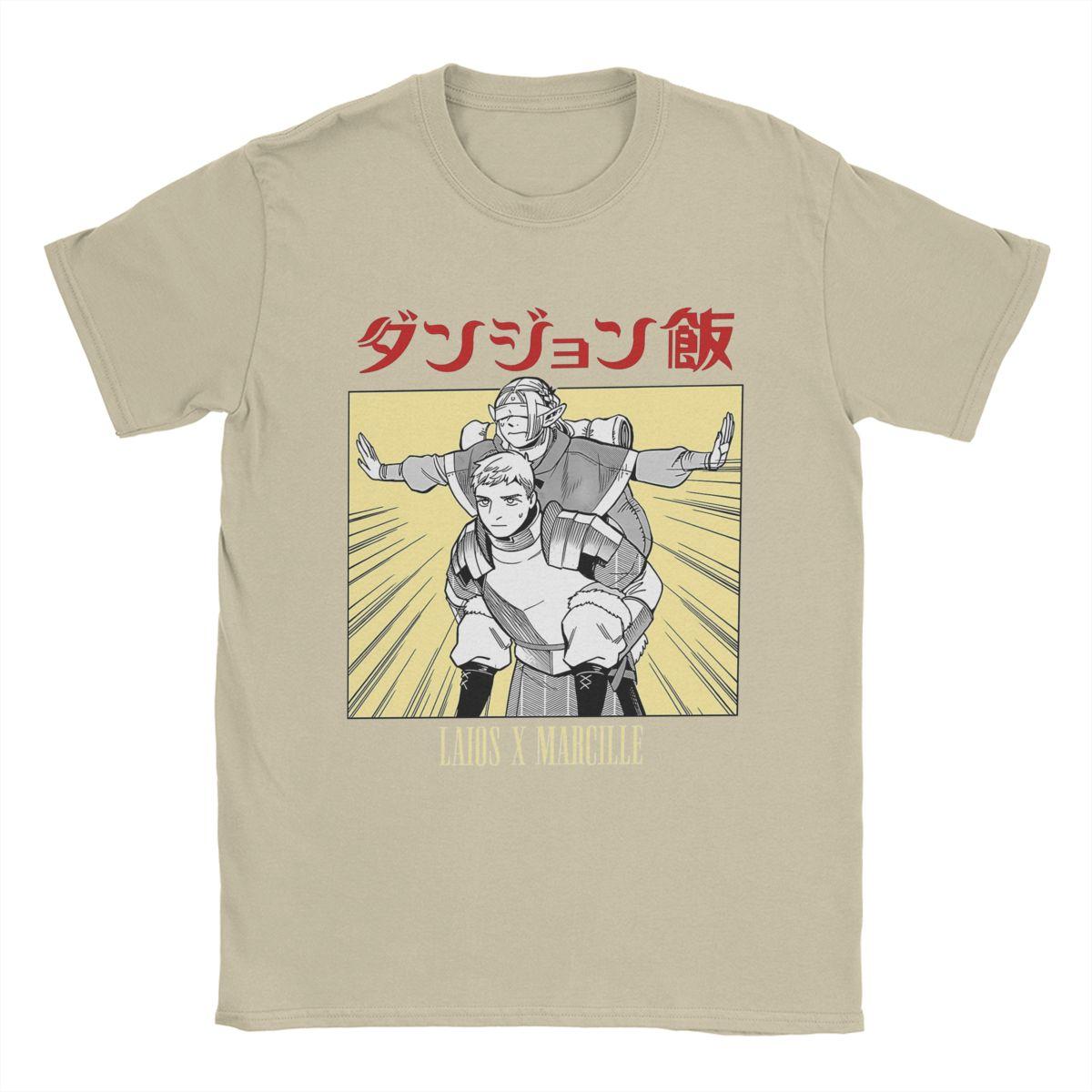 

Мужские футболки Delicious In Dungeon Meshi, аниме, 100% хлопок, одежда для отдыха, короткий рукав, круглый вырез, футболка, классическая футболка XXXXXL хаки