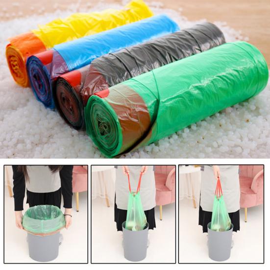 1 Roll Disposable Large Garbage Bag Home Kitchen Drawstring Trash Rubbish Pouch