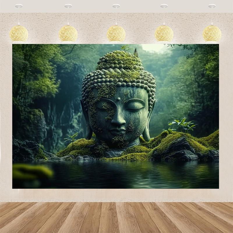 Buddha poster aesthetics  Zen meditation  Buddhist photography  background cloth and party banners  polyester fabric