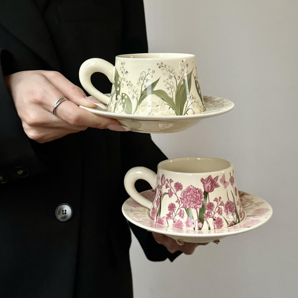 Original Design Coffee Mug Set Hand Painted Oil Painting Cup Gift for Women Birthday Present Souvenir
