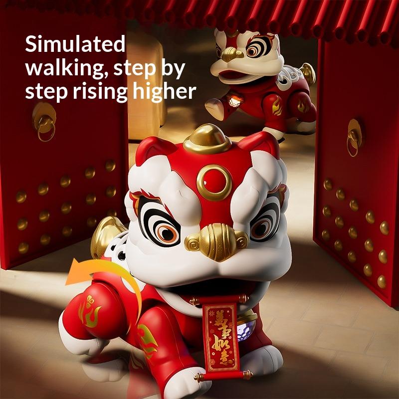 Attracting Wealth Dragon Dance Lion Toys Chinese Style Diy Crafts Lion Statue Figure Toys Press Couplet  Year Toys