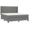 3131362 vidaXL Lit à sommier tapissier avec matelas Gris foncé 160x200cm Tissu