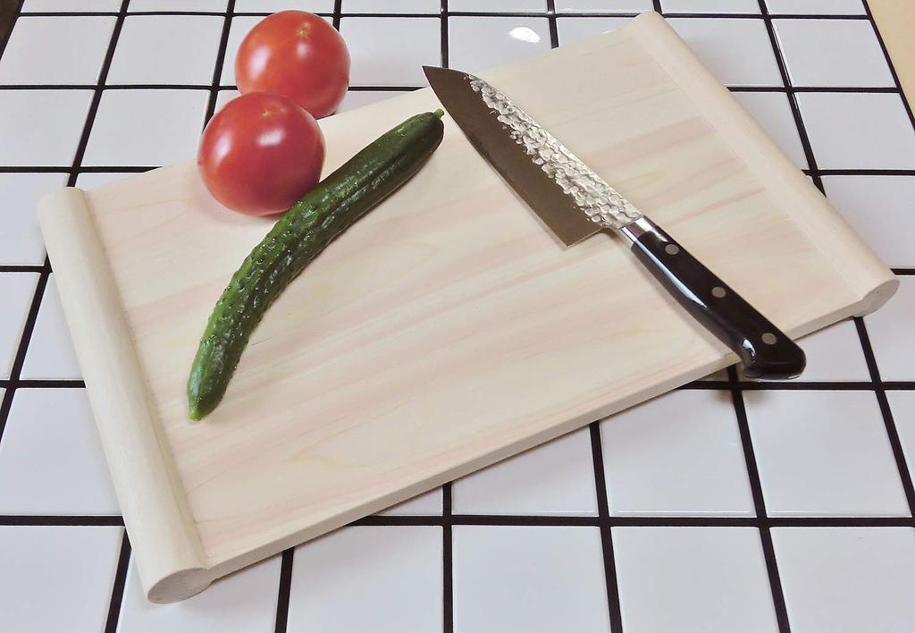 Kiso Kogei Double-Sided Cutting Board, Made in Japan, Hinoki Wood (Medium), 41 x 24 cm, Reversible and Reusable without Washing