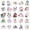 50pcs Cute Cow Stickers for Kids - Cartoon Animal Waterproof Decals for Diary, Laptop, Suitcase, and Fridge Decoration.