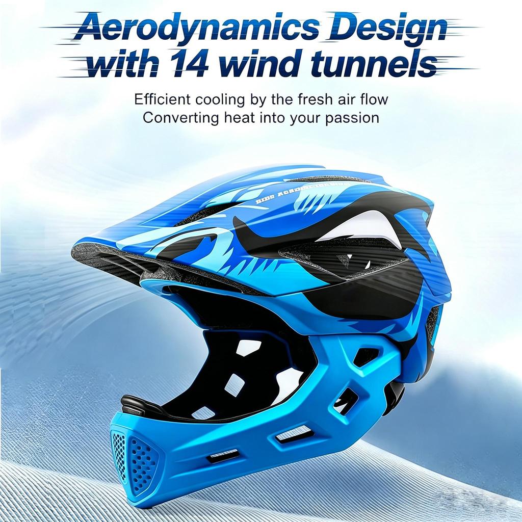 Kids Detachable Full Helmet Children Adjustable Safety Helmet for Skating Scooter BMX MTB Bike