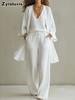 Set Cardigan e Pantaloni a Gamba Larga con Spalline Larghe da Donna Nuovi Stili Primaverili