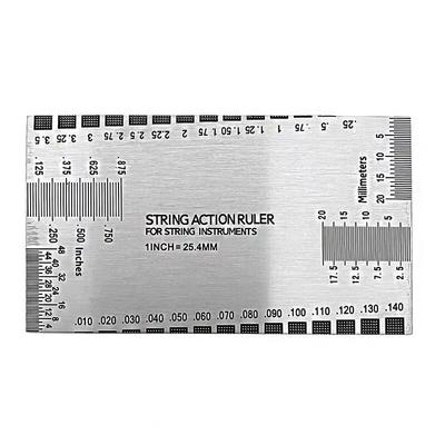 Regla Medidora de Acción de Cuerdas Herramienta de Reparación de Guitarra para Lutier Adecuada para Guitarra Ukulele Bajo Banjo Mandolina