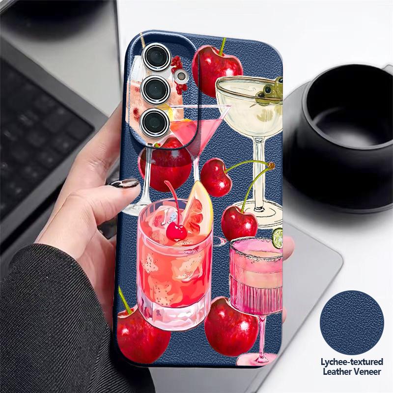Lovely Cherry Fruits Print Case For Samsung A18 A57 A37 A17 A56 A36 A26 A16 A55 A35 A25 A15 A54 S21 FE S22 S23 S24 Plus S25 S26 Ultra Soft Cover