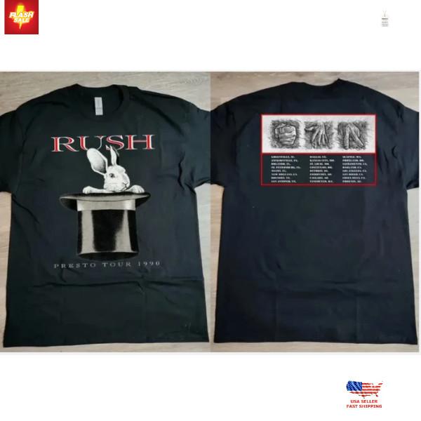 Vintage 1990 Rush Rabit Presto North America Tour T-Shirt Fast Delivery Unisex T-Shirt XXXXL